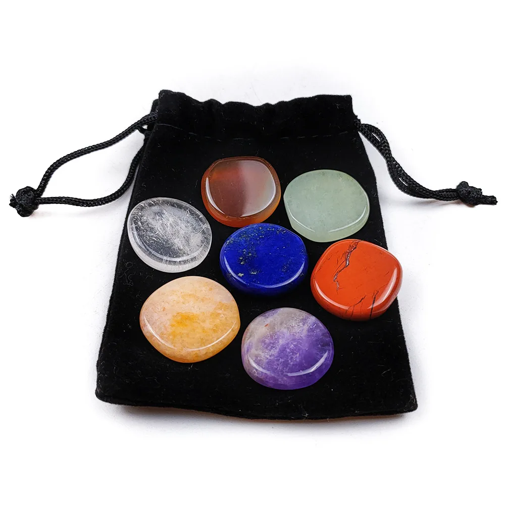 7 Chakra Healing Reiki Natural Stone Ornaments Polishing Amethyst Rose Quartz Yoga Meditation Energy Stone Decoration