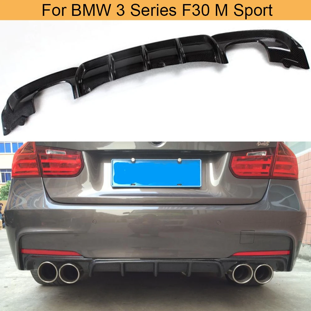 Carbon Fiber Car Rear Bumper Diffuser Lip For Bmw F30 M Sport 3i 325i 328i 330i 335i 12 17 Rear Diffuser Lip Spoiler Black Frp Bumpers Aliexpress