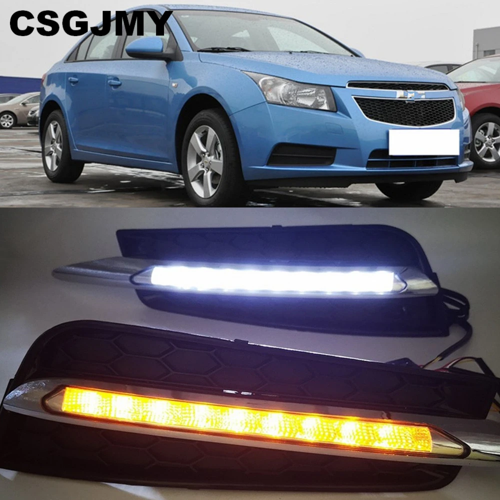 Автомобильная проблесковая для chevrolet cruze 2009 2010 2011 2012 2013 DRL Вождения освещают светильник противотуманная фара реле DRL Дневной светильник