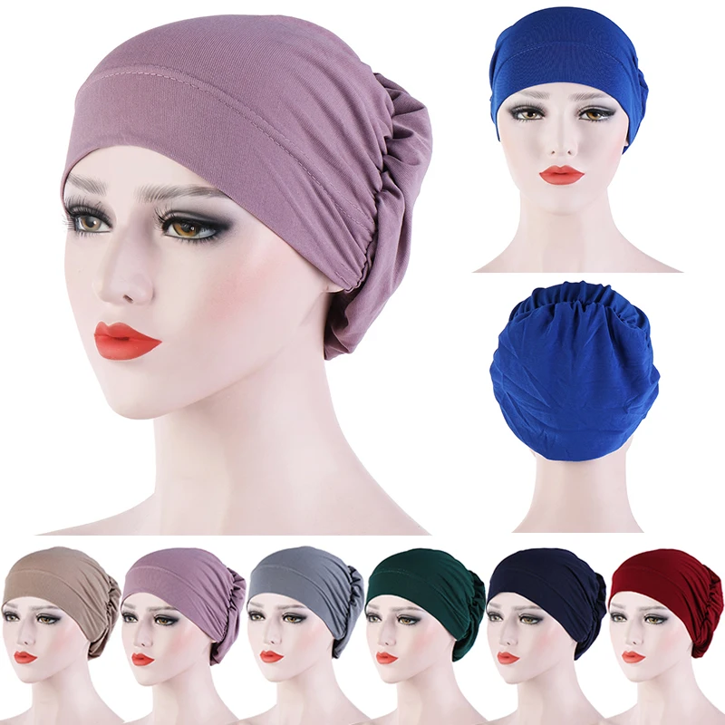 

women hijab scarf turban caps muslim headscarf Islamic under scarf cotton bandana bonnet multifunctional Inner turban hats mujer