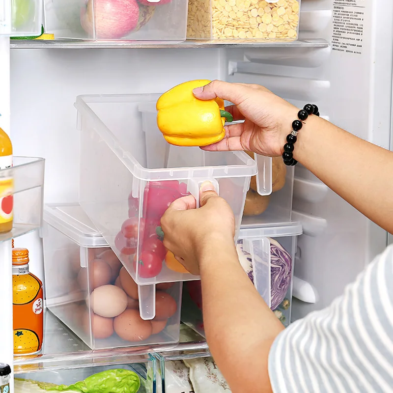 Кухонный Контейнер для хранения продуктов, чехол для холодильника, контейнер с ручкой, многофункциональный DIN889