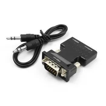 

VGA to HDMI Male to Female Video Adapter Cable Converter with Audio HD 1080P Converter For HDTV PC Laptop Tablet