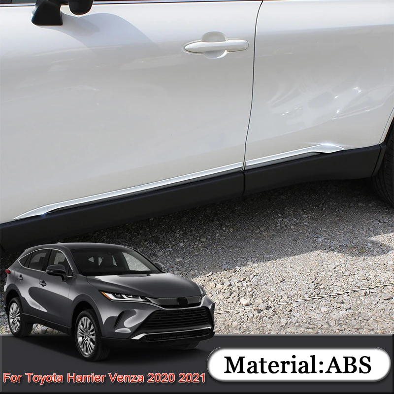 

For Toyota Harrier Venza XU80 2020 2021 Car Styling ABS Molding Car Door Body Decoration Strips Sticker Sequins Auto Accessories