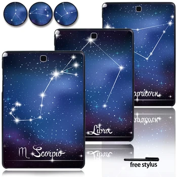 

For Samsung Galaxy Tab A T550 P550 T555 T551 9.7" Hard Shell Tablet Protective Case with Starry Pictures of 12 Constellations