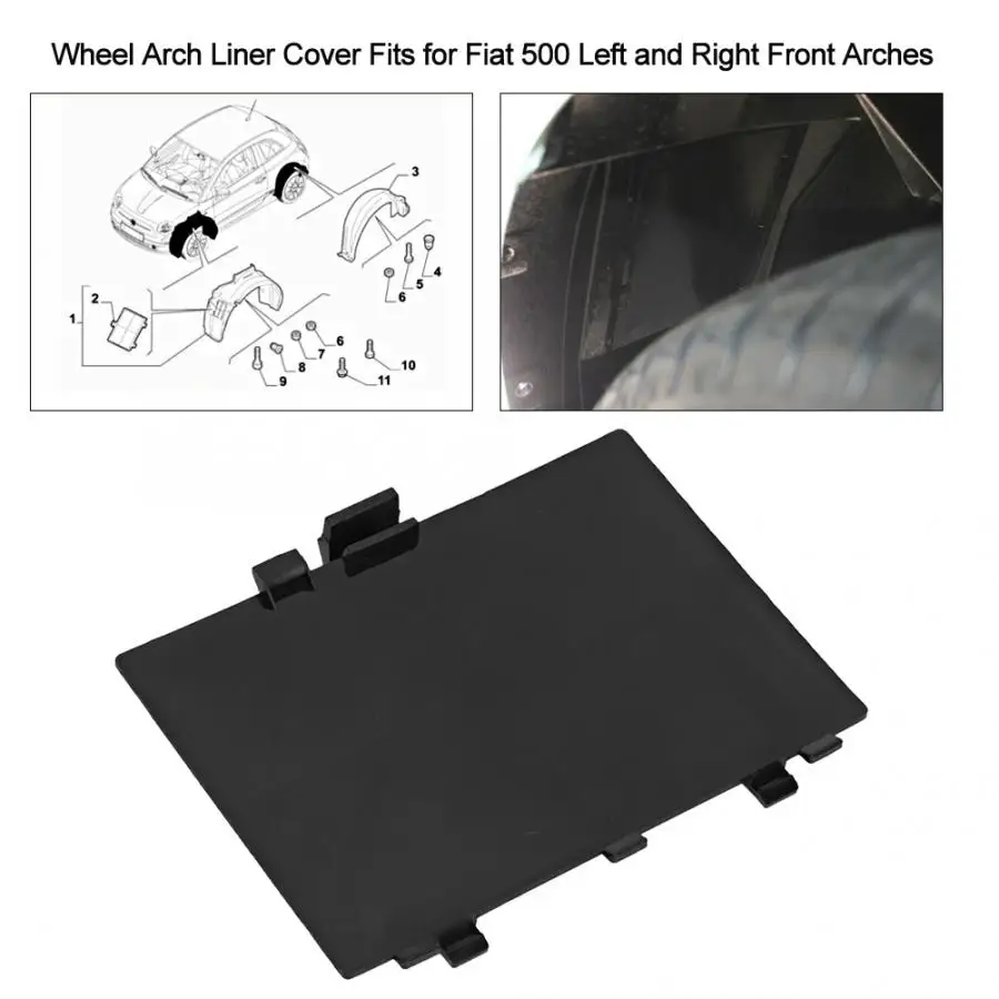 Fydun Day Time Running Light Cover 71752114 Car Day Time Running Light Cover Board Waterproof and Dustproof Compatible Fits for Fiat 500 Left and Right Front Arches 