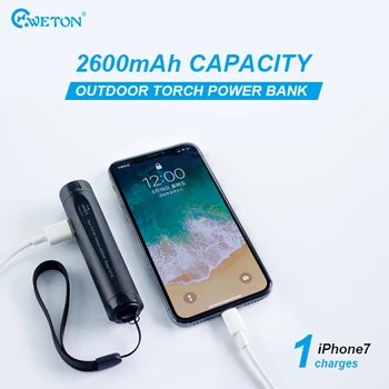 

2600mAh Led Flashlight Gift Power Bank Torch Power Bank Lantern Power Bank Battery Pack Mobile Charger Portable Emergency Torch