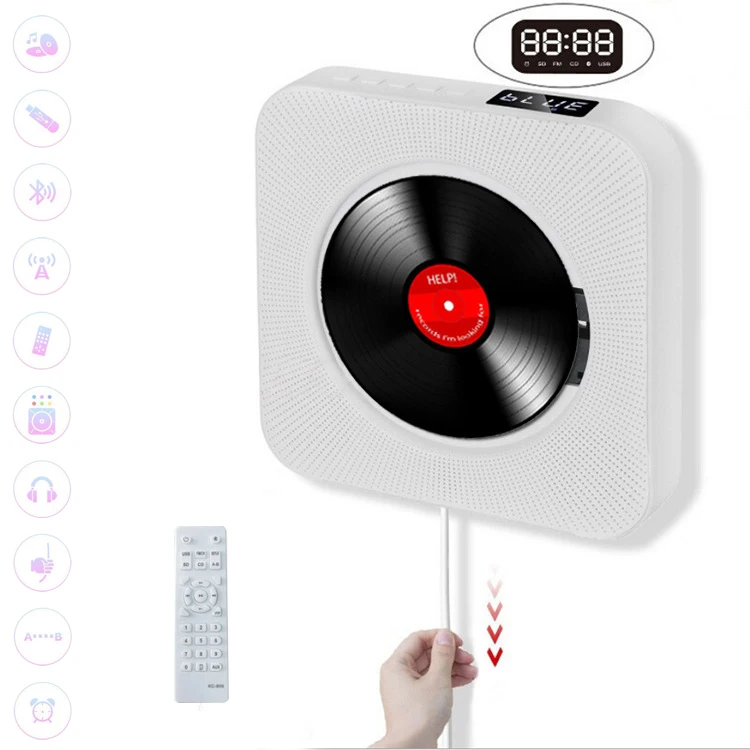 Портативный беспроводной Bluetooth динамик настенный CD-плеер Домашний HiFi аудио