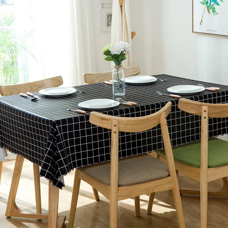 

PVC lattice rectangular rectangle home restaurant tablecloth waterproof and oilproof plastic table cover kitchen tablecloth