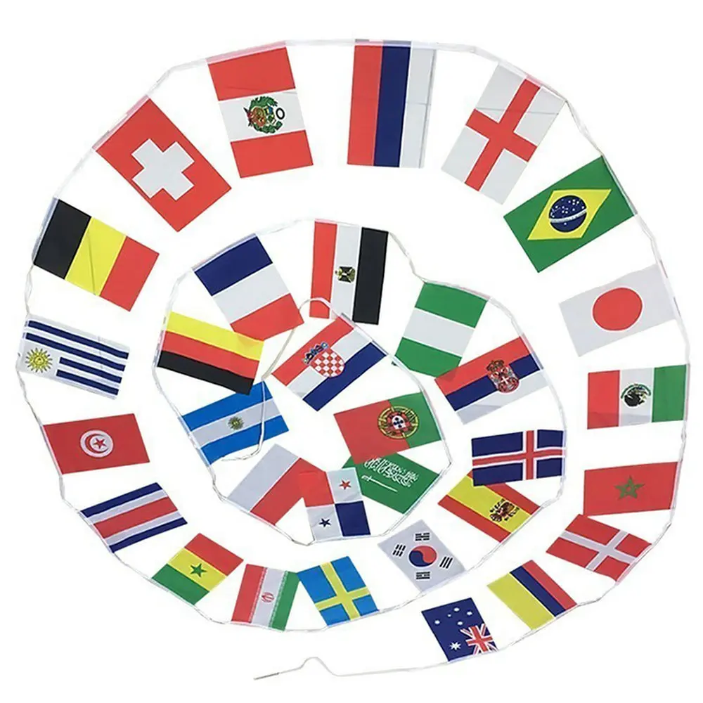 zwjflagshow world bunting flag 14*21cm 20*30cm 100 200PCS Football Soccer National Flag Country World Banner Bunting String Flag - Image 5