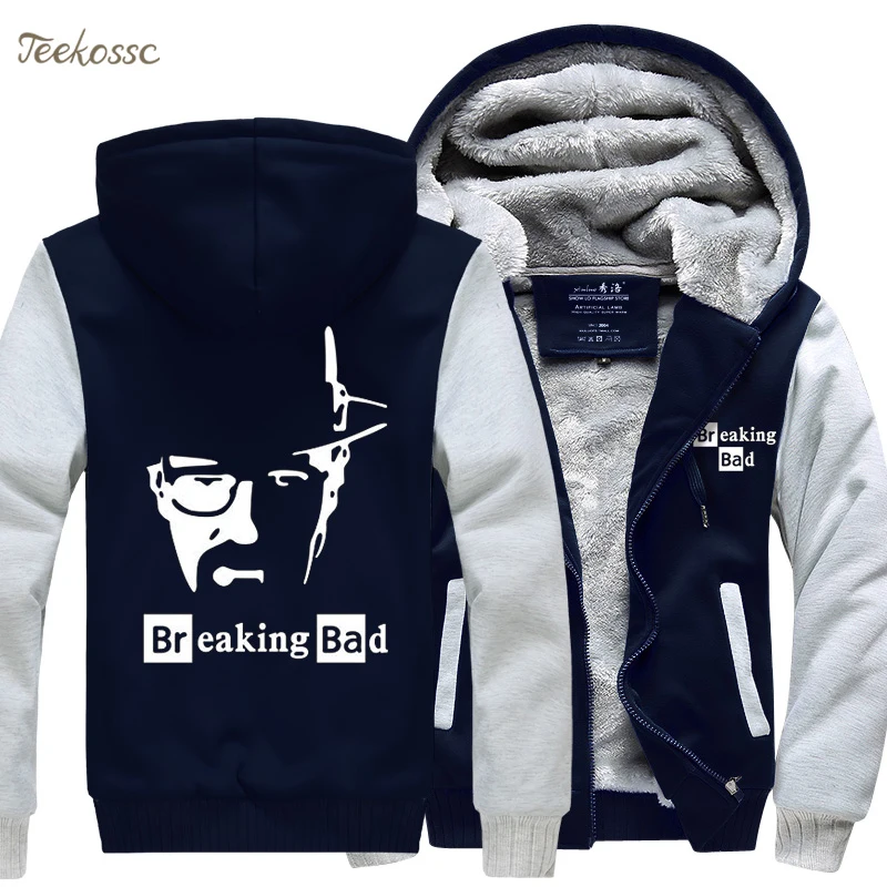 Breaking Bad Heisenberg, толстовки, толстовка, мужская, зимняя, теплая, флисовая, толстая, с капюшоном,, мужская, хипстер, высокое качество, повседневная куртка, пальто