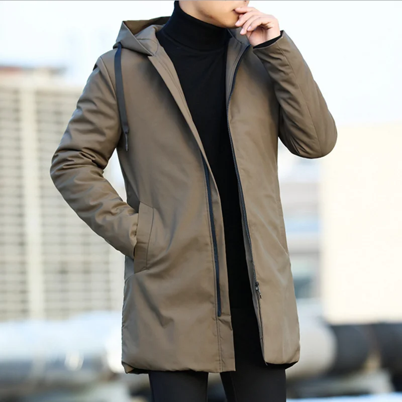 2021 Winter Jacket Men's Hooded Warm Korean Parker Hanfu Youth Clothing ...