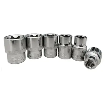 

Set Clip Sockets Automotive 1/4 3/8 E4-E20 Silver Parts Interior E Torx