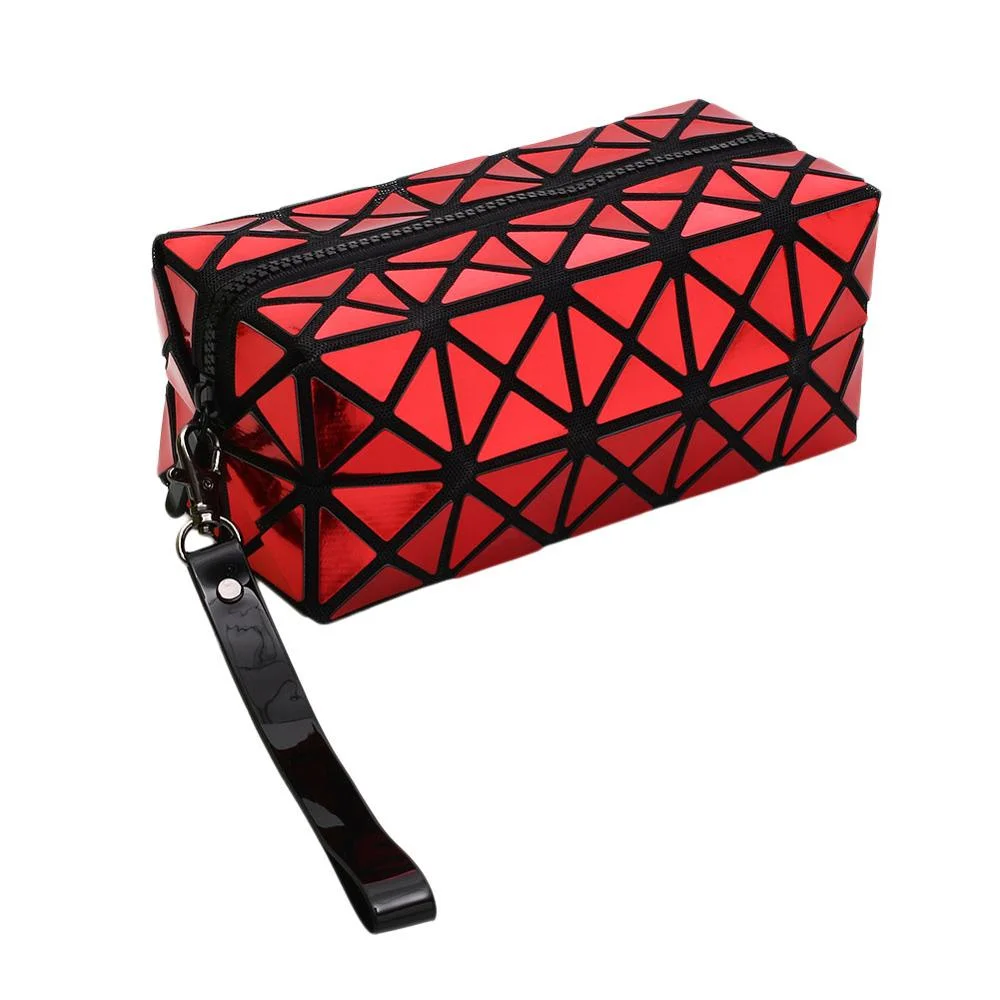 Rectangular diamond folding laser women's Cosmetic Bag