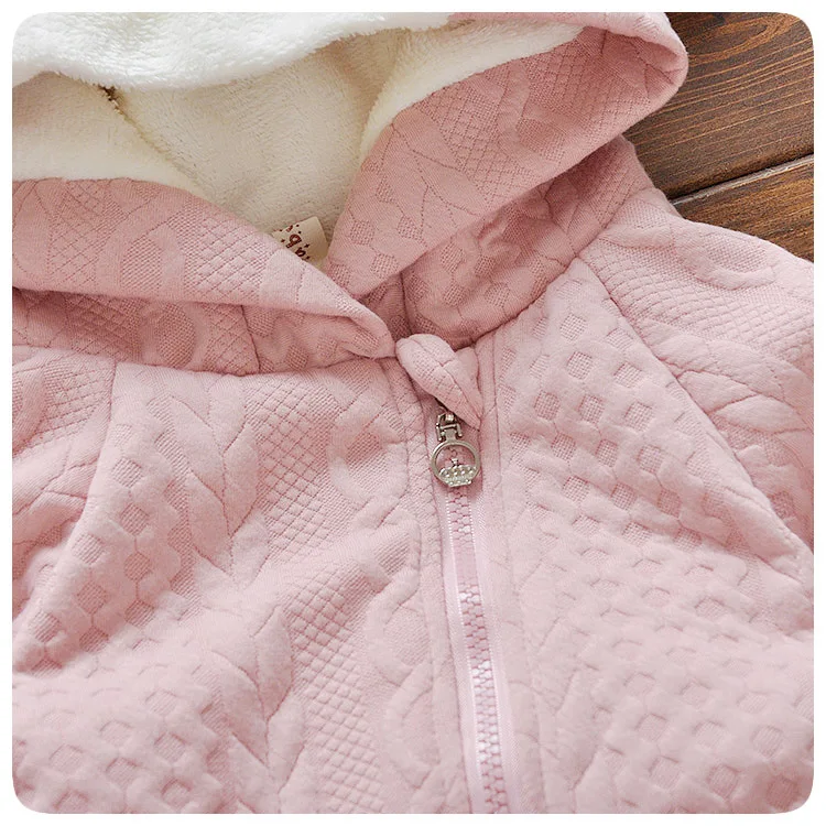 Зимний бархатный костюм для новорожденных плотное пальто с капюшоном+ штаны комплект из 2 предметов для маленьких девочек брендовые хлопковые фланелевые теплые комплекты для отдыха для малышей