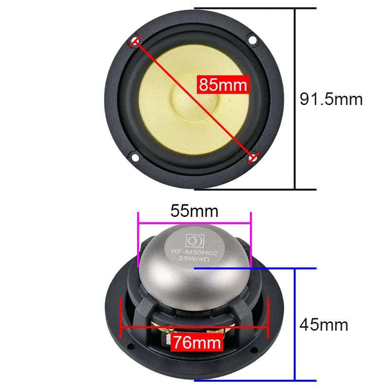 Hifi 3インチミッドレンジスピーカーカー3ウェイホーム