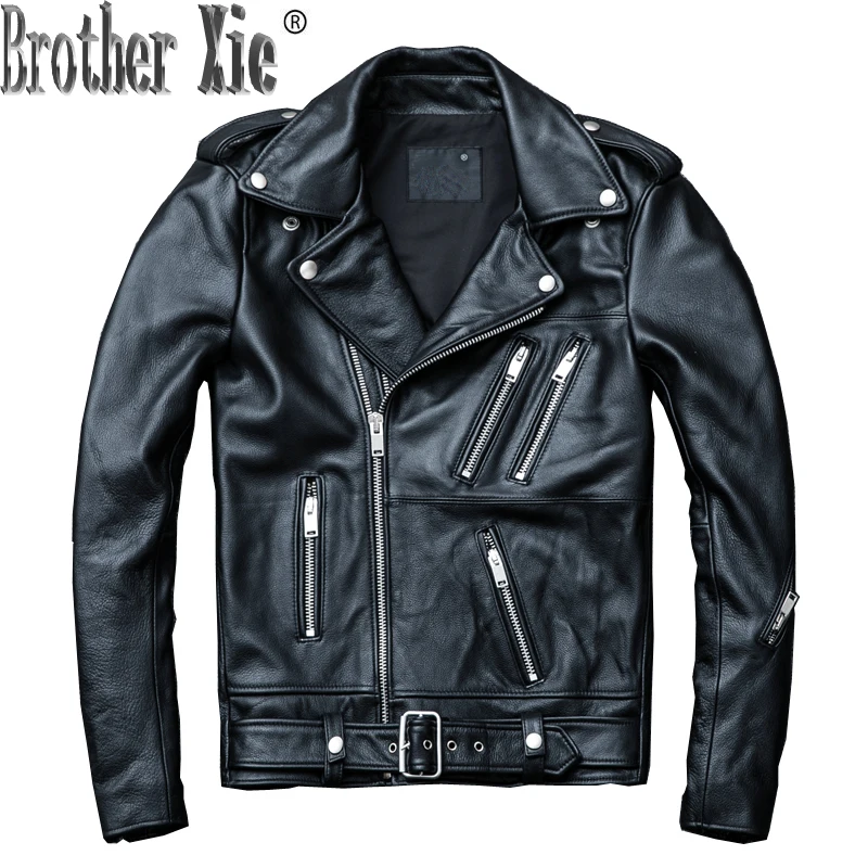 

Cow Genuine Leather Jacket Men Short Sheepskin Coat Men Leather Jackets Motorcycle Chaqueta Cuero Hombre KJ1316