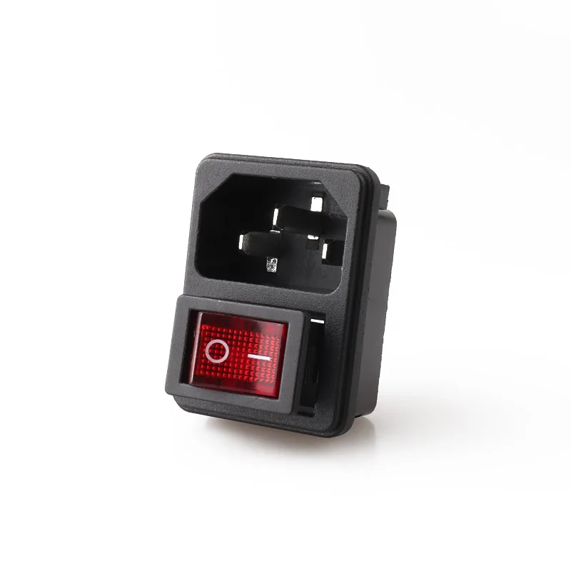 2 pin red rocker switch без светильник AC вход розетка разъем питания адаптер