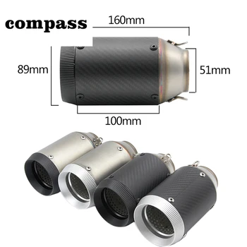 

51mm Stainless Steel Motorcycle AkExhaust Muffler Pipe Escape Motocross ATV Scooter CRF 230 TMAX XMAX CBR
