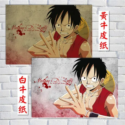 One Piece Classic Japanese Cartoon Comic Kraft Paper Bar Poster Retro Poster Decorative Painting Painting Calligraphy Aliexpress