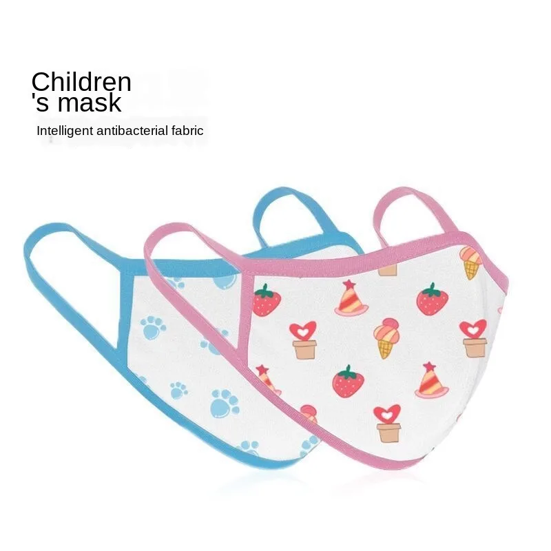 

10pcs Recyclable Child Cotton Antibacterial Fabric Face Mask Cartoon Dust-Proof Breathable Anti-Fog Reusable Cleaning Mask