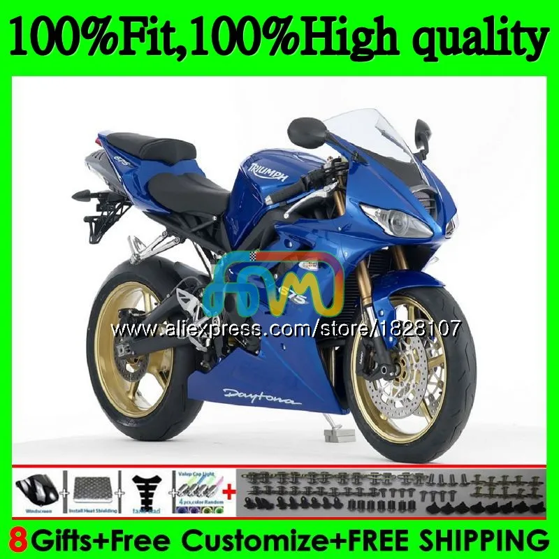OEM литья под давлением для Triumph Daytona 675 09, 10, 11, 12, 82BS. 41 Daytona-675 Daytona675 2009 Dake цветами голубого/ярко-2010 2011 2012 Полный обтекатели