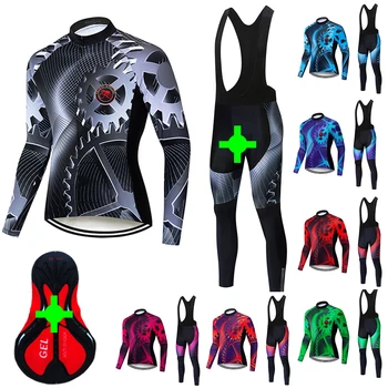 

TELEYI gear Long Sleeve Cycling Jersey Sets Bicycle Clothing Bike Wear Clothes Roupa Ropa De Ciclismo Hombre Bike Clothes