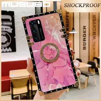 

Luxury Pink Marble Case For Samsung Galaxy S20 Ultra S10 Plus S9 TPU Granite Geometry Cover Note 10 Plus Note 9 Funda Shockproof