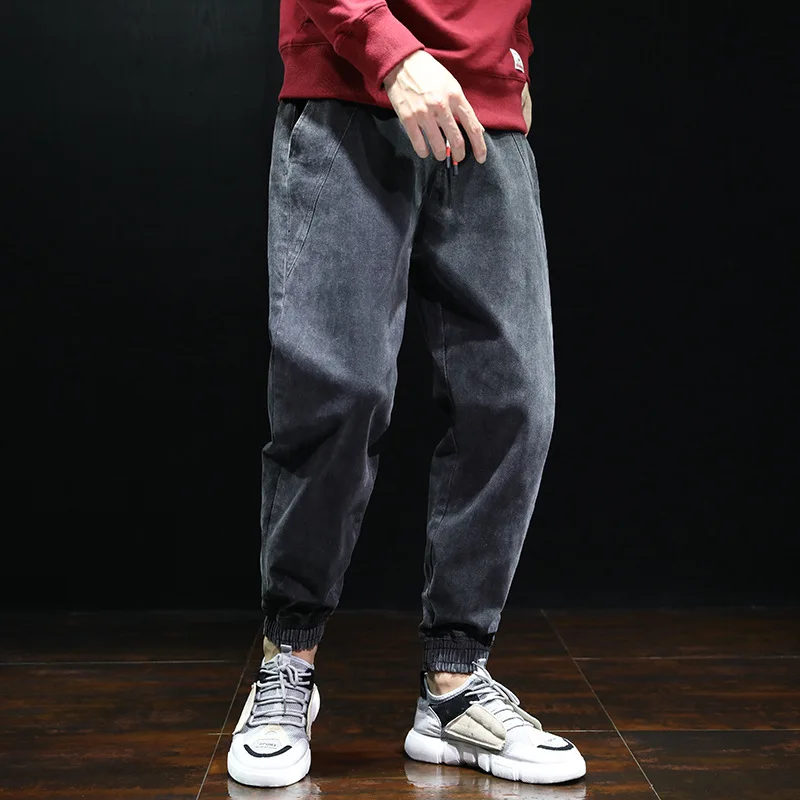 Autumn Fashion Streetwear Men Jeans Loose Fit Harem Jeans Big Size 28-42 Denim Cargo Pants Slack Bottom Hip Hop Jogger Jeans Men