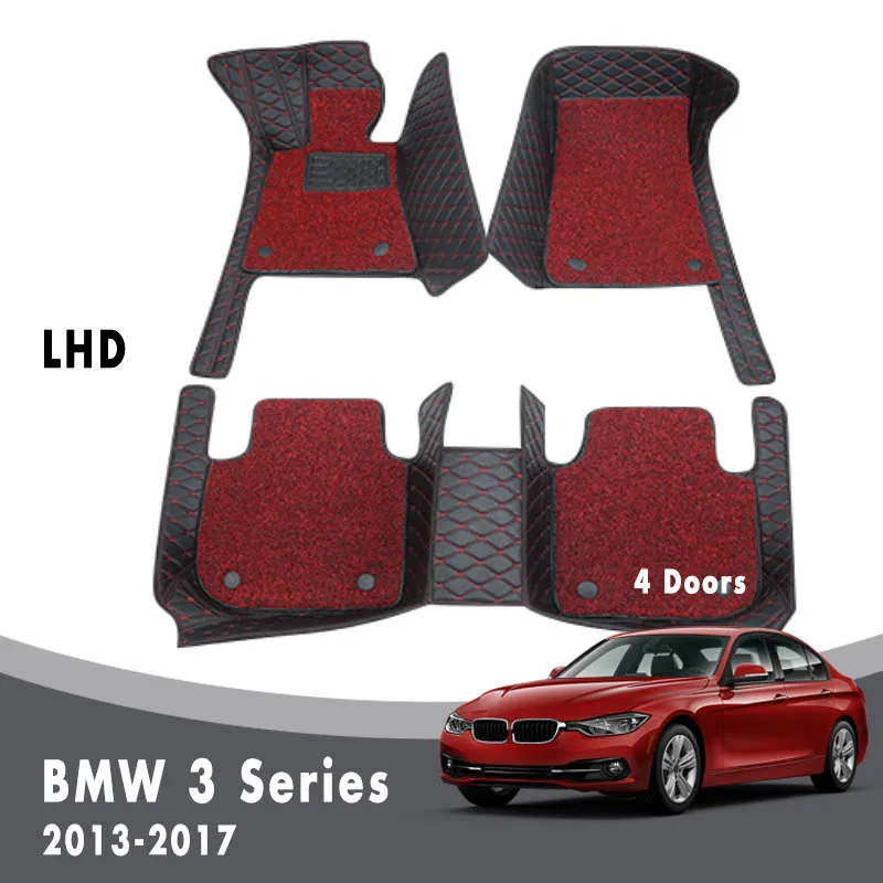 Роскошные двухслойные автомобильные коврики с проволочной петлей для BMW 3 серии 4