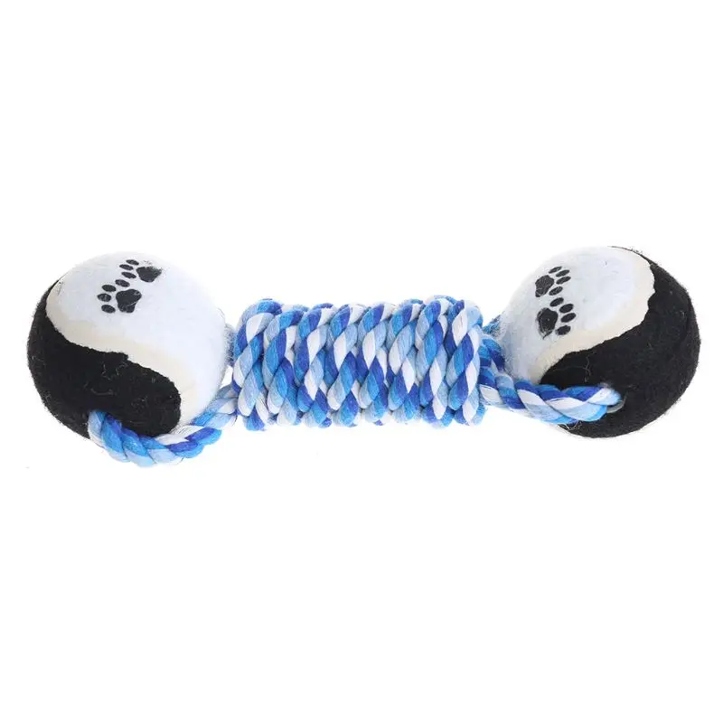 Игрушка для жевания домашних животных щенок собака чистые зубы тренировочный инструмент забавная гантель веревка Теннисный E65D