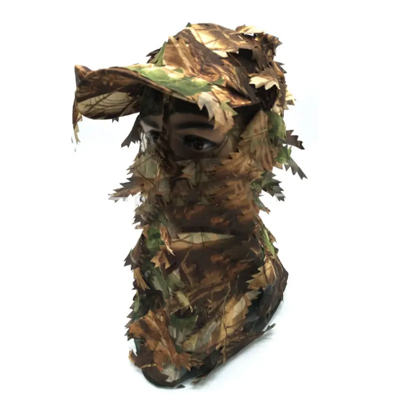 

Maple Leaves Camo Mask Hat 3D Leaf Stereo Camouflage Face Full Mask Hunting CS Paintball Balaclava Ghillie Suit Head Net