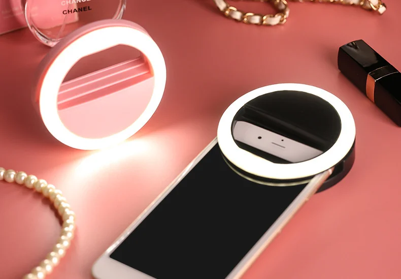 Tanie Telefon komórkowy okrągłe wypełnienie światła artefakt lampa leddo smartfona LED wybielanie klips sklep