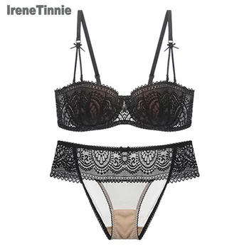 

Irene Tinnie Sexy Bras Set Lace Panty Thin Brief Plus Size Women's Bralette Push Up Brassiere Girl Top Lingerie Intimates