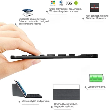 

Slim Russian Spanish Bluetooth Keyboard Rechargeable Wireless Keyboard For Laptop iOS Android Windows Mac iPad iPhone Tablets