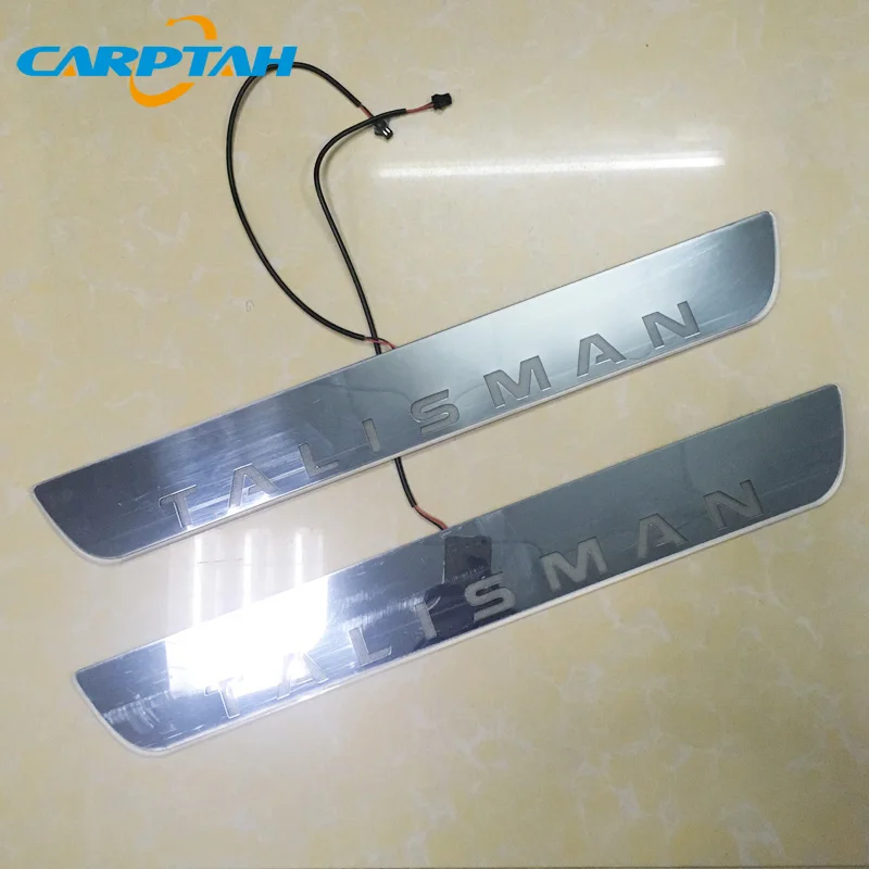 4 PCS Carptah Acrylic Moving LED Welcome Pedal Car Scuff Plate Pedal Door Sill Pathway Light For Renault Talisman 2015 - 2019