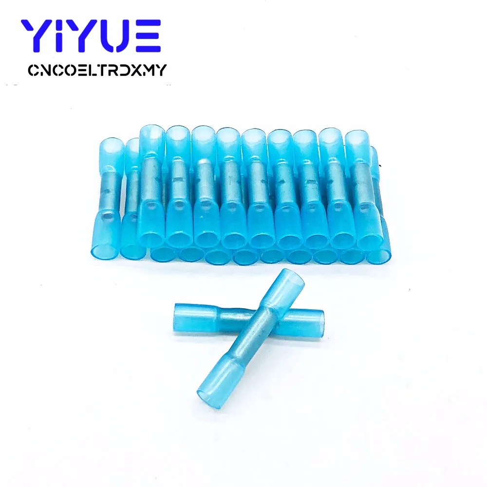 20pcs Waterproof Insulated Heat Shrink Butt Terminal Connector 16-14AWG blue Electrical Wire Crimp Terminals