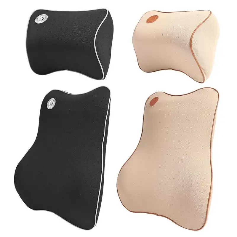 

Car Auto Seat Supports Back Lumbar Massage Cushion Headrest Neck Pillow Memory Foam Long Driving Spine Pain Massage Relax