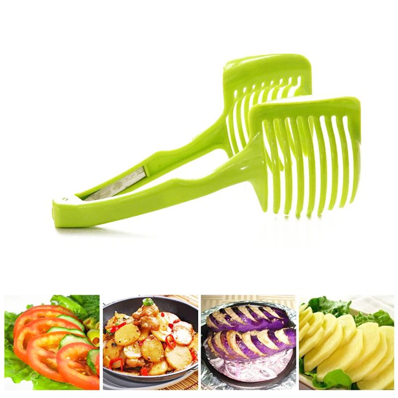 

2020 Plastic Tomato Cutter Tool Slicer Potato Cutter Tool Shreadders Lemon Cutting Holder Cooking Tools Kitchen Accessories
