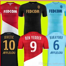 19 20 AS Monaco футбольные майки FABREGAS GOLOVIN FALCAO футбольная рубашка TIELEMAN GELSON. M Maillot de Foot Ben Yedder Мужская футболка