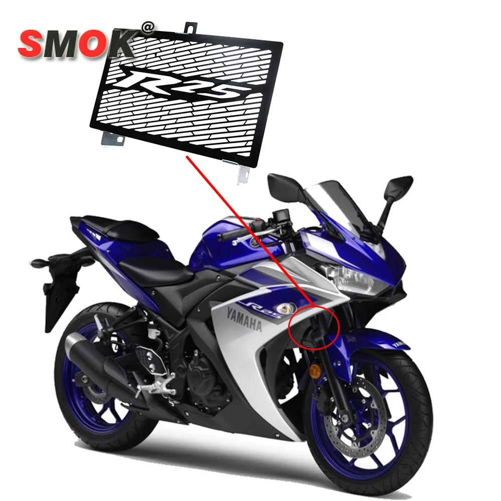 YZFR25 Motorcycle Accessories Radiator Grille Guard Gill Stainless Steel Cover Protector Protection For Yamaha YZF R25 2015 2016 |