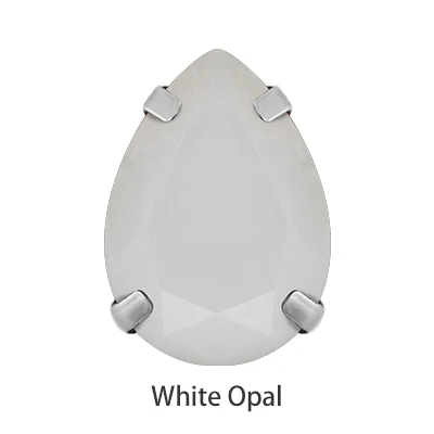 White Opal Топ Белый Кристалл из опала падение K9 стекло ювелирные изделия со стразами сшить с серебряным украшение коготь Рождественская Одежда Украшение свадебное платье - Цвет: White Opal