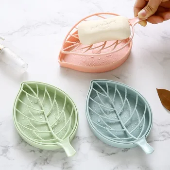 

1 Pcs Leaf Soap Box Pore Acne Treatment Sea Salt Soap Cleaner Moisturizing Goat Milk Soap Face Care Wash Basis Soap MiU2