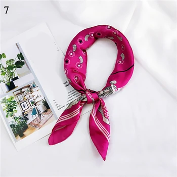 

60cm Small Silk hair Scarf DIY Hair Tie Print Small Neck Scarf Square Scarf Hair Band fashion Headscarf Female Bandana Shawl