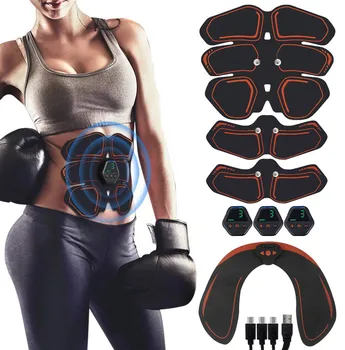 

Muscle Stimulator EMS Abdominal Hip Trainer Toner USB Abs Fitness Training Gear Machine Home Gym Weight Loss Body Slimming