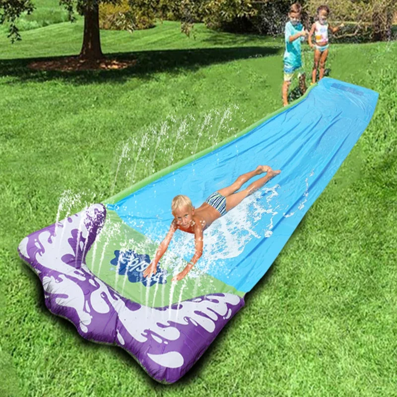 

474cm Single Water Slide Water Spray Carpet Glide Children pool toys Garden Grass Waterskiing Entertainment Summer Kid Gift