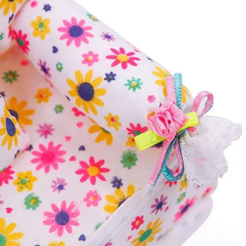 Hilittlekids мини кукольный домик мебель цветок мягкий диван с 2 подушками для кукольного дома аксессуары