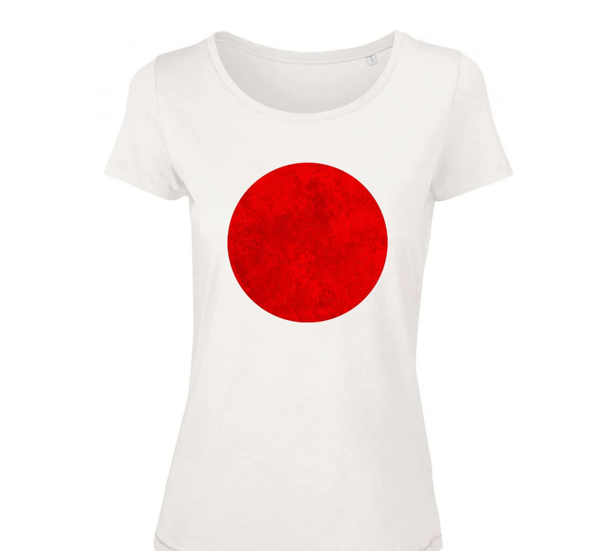 Женская футболка Femme Blanc Rond Rouge Japon Drapeau с логотипом Symbole Pays Mode Blog из натурального