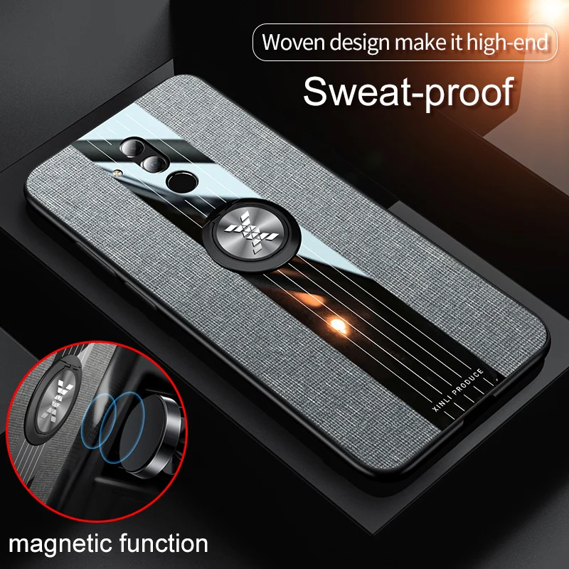 

Luxury Car Holder Ring case For Huawei Mate 20 Lite Woven Sytel Case Cover For Huawei Mate 20 Lite 10 Lite Sweat-Proof Case
