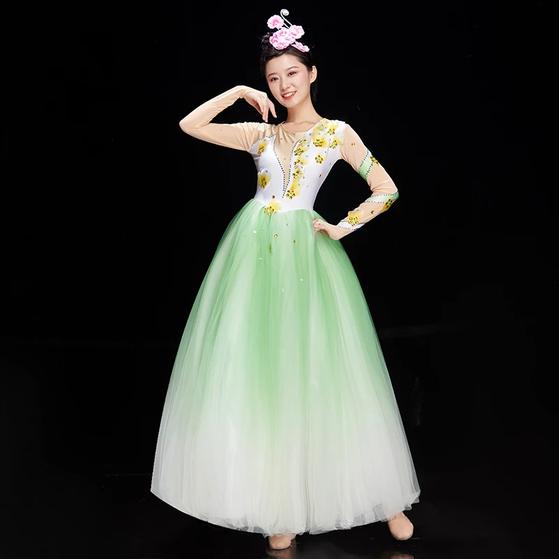 

Opening dance skirt dress costume female new modern song and dance atmosphere big skirt large-scale dance costume long skirt