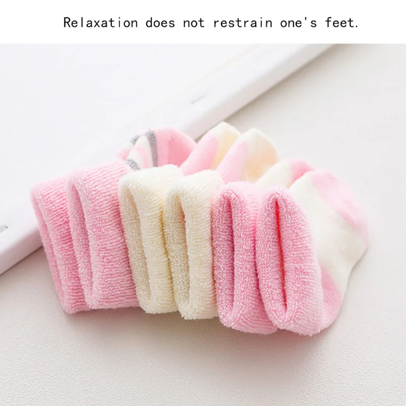 3 Pairs/lot Winter New Thinck Warm Baby Socks Newborn Baby Girl Socks Cute Striped Infant Boy Socks Neonato skarpetki niemowlak